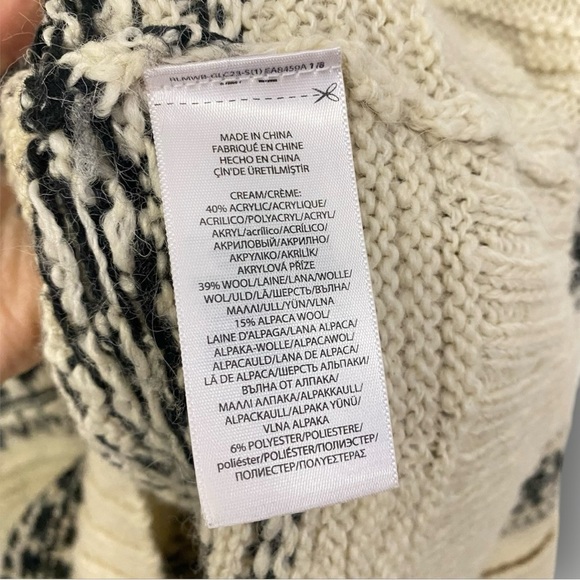 POLO Ralph Lauren  Pattern Sweater Black/Cream Nordic Fair Isle Sz M - Picture 8 of 10
